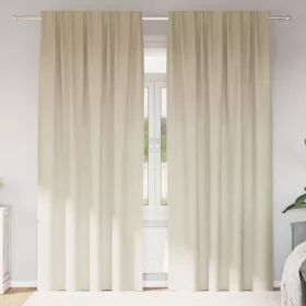   Függönyök függönyökkel 2 pcs Krém 140 x 245 cm Bársony