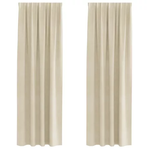 Függönyök függönyökkel 2 pcs Krém 140 x 260 cm Bársony