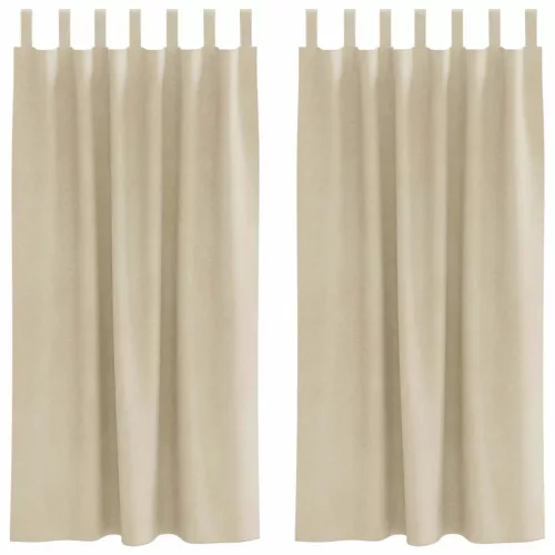 Függönyök függönyökkel 2 pcs Krém 140 x 175 cm Bársony