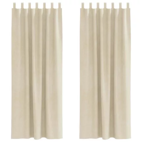 Függönyök függönyökkel 2 pcs Krém 140 x 225 cm Bársony