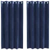 Függönyök függönyökkel 2 pcs Sötétkék 140 x 175 cm Bársony