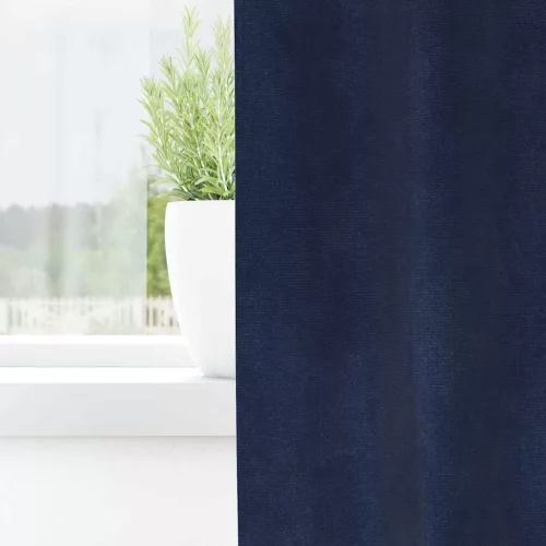 Függönyök függönyökkel 2 pcs Sötétkék 140 x 175 cm Bársony