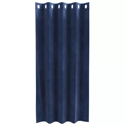 Függönyök függönyökkel 2 pcs Sötétkék 140 x 175 cm Bársony