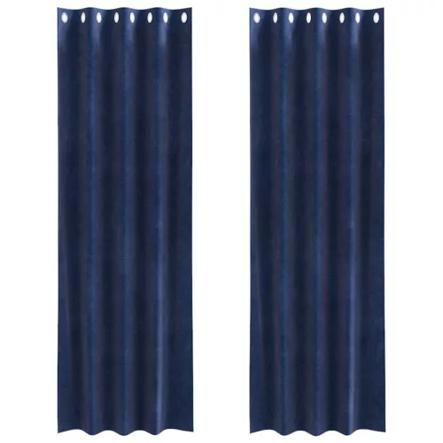 Függönyök függönyökkel 2 pcs Sötétkék 140 x 245 cm Bársony
