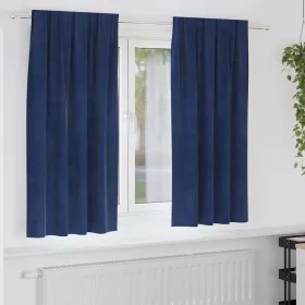   Függönyök függönyökkel 2 pcs Sötét kék 140 x 175 cm Bársony