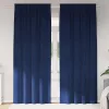 Függönyök függönyökkel 2 pcs Sötétkék 140 x 260 cm Bársony