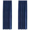 Függönyök függönyökkel 2 pcs Sötétkék 140 x 260 cm Bársony