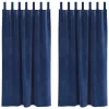 Függönyök függönyökkel 2 pcs Sötét kék 140 x 175 cm Bársony