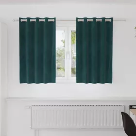   Függönyök függönyökkel 2 pcs Sötétzöld 140 x 140 cm Bársony