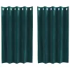 Függönyök függönyökkel 2 pcs Sötétzöld 140 x 140 cm Bársony