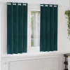 Függönyök függönyökkel 2 pcs Sötétzöld 140 x 175 cm Bársony