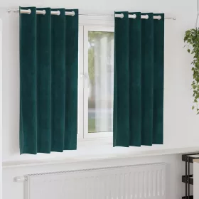   Függönyök függönyökkel 2 pcs Sötétzöld 140 x 175 cm Bársony