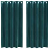 Függönyök függönyökkel 2 pcs Sötétzöld 140 x 175 cm Bársony