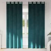 Függönyök függönyökkel 2 pcs Sötétzöld 140 x 225 cm Bársony