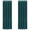 Függönyök függönyökkel 2 pcs Sötétzöld 140 x 225 cm Bársony
