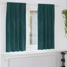   Függönyök függönyökkel 2 pcs Sötétzöld 140 x 175 cm Bársony
