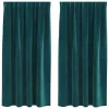 Függönyök függönyökkel 2 pcs Sötétzöld 140 x 175 cm Bársony