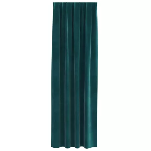 Függönyök függönyökkel 2 pcs Sötétzöld 140 x 225 cm Bársony