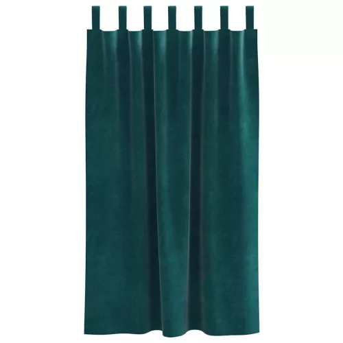 Függönyök függönyökkel 2 pcs Sötétzöld 140 x 175 cm Bársony