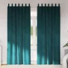 Függönyök függönyökkel 2 pcs Sötétzöld 140 x 260 cm Bársony