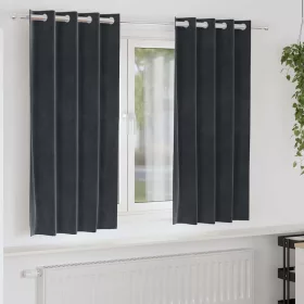   Függönyök függönyökkel 2 pcs Sötétszürke 140 x 175 cm Bársony