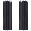 Függönyök függönyökkel 2 pcs Sötétszürke 140 x 245 cm Bársony