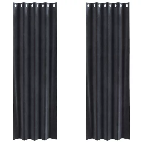 Függönyök függönyökkel 2 pcs Sötétszürke 140 x 260 cm Bársony