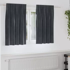   Függönyök függönyökkel 2 pcs Sötétszürke 140 x 140 cm Bársony