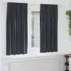 Függönyök függönyökkel 2 pcs Sötétszürke 140 x 175 cm Bársony