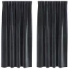 Függönyök függönyökkel 2 pcs Sötétszürke 140 x 175 cm Bársony