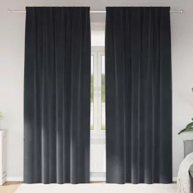   Függönyök függönyökkel 2 pcs Sötétszürke 140 x 225 cm Bársony