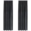 Függönyök függönyökkel 2 pcs Sötétszürke 140 x 225 cm Bársony