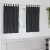 Függönyök függönyökkel 2 pcs Sötétszürke 140 x 140 cm Bársony