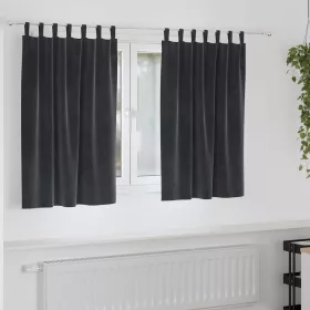   Függönyök függönyökkel 2 pcs Sötétszürke 140 x 140 cm Bársony