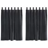 Függönyök függönyökkel 2 pcs Sötétszürke 140 x 140 cm Bársony