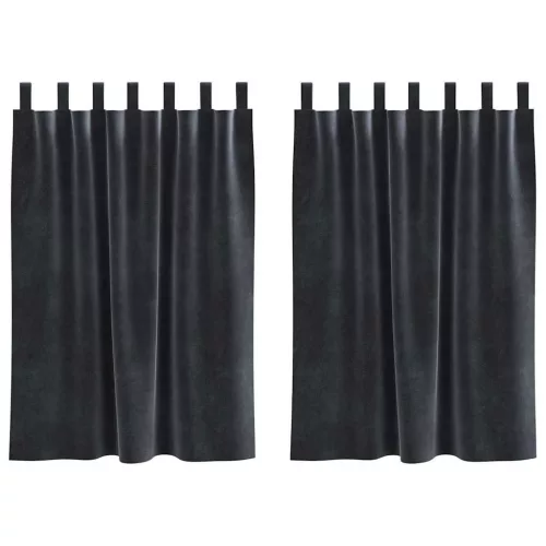 Függönyök függönyökkel 2 pcs Sötétszürke 140 x 140 cm Bársony