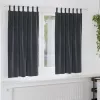 Függönyök függönyökkel 2 pcs Sötétszürke 140 x 175 cm Bársony