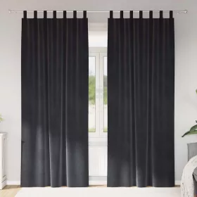   Függönyök függönyökkel 2 pcs Sötétszürke 140 x 260 cm Bársony