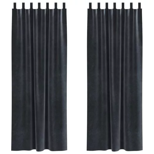 Függönyök függönyökkel 2 pcs Sötétszürke 140 x 260 cm Bársony
