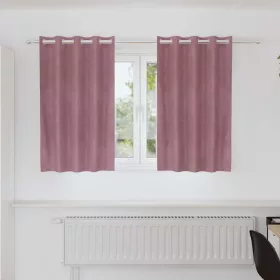 Függönyök 2 pcs Sötét rózsaszín 140 x 140 cm Bársony