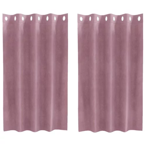 Függönyök 2 pcs Sötét rózsaszín 140 x 140 cm Bársony