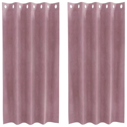 Függönyök 2 pcs Sötét rózsaszín 140 x 175 cm Bársony