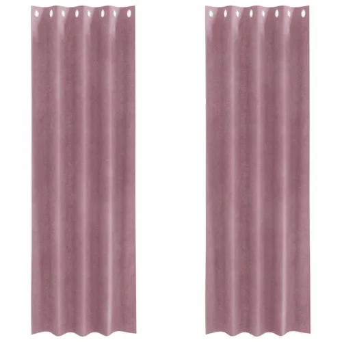 Függönyök 2 pcs Sötét rózsaszín 140 x 260 cm Bársony