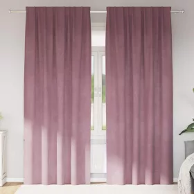 Függönyök 2 pcs Sötét rózsaszín 140 x 260 cm Bársony