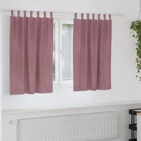 Függönyök 2 pcs Sötét rózsaszín 140 x 140 cm Bársony