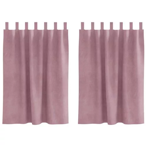 Függönyök 2 pcs Sötét rózsaszín 140 x 140 cm Bársony