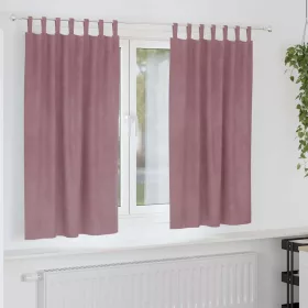 Függönyök 2 pcs Sötét rózsaszín 140 x 175 cm Bársony