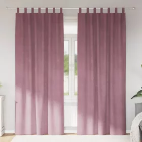 Függönyök 2 pcs Sötét rózsaszín 140 x 225 cm Bársony