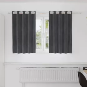   Függönyök függönyökkel 2 pcs Világosszürke 140 x 140 cm Bársony