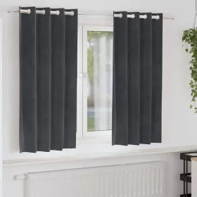   Függönyök függönyökkel 2 pcs Világosszürke 140 x 175 cm Bársony